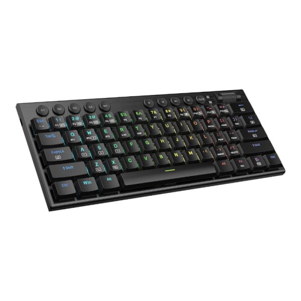 REDRAGON Noctis Pro 61Key Wireless Bluetooth Red Switch RGB Low Profile Gaming Mechanical Keyboard - Black