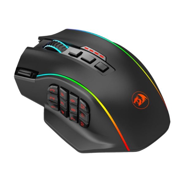 REDRAGON PERDITION PRO 16000DPI RGB Wireless MMO Ergo Gaming Mouse - Black