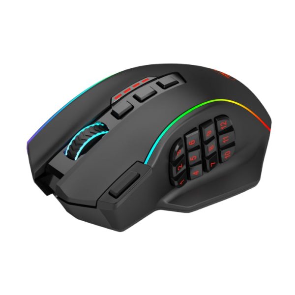 REDRAGON PERDITION PRO 16000DPI RGB Wireless MMO Ergo Gaming Mouse - Black